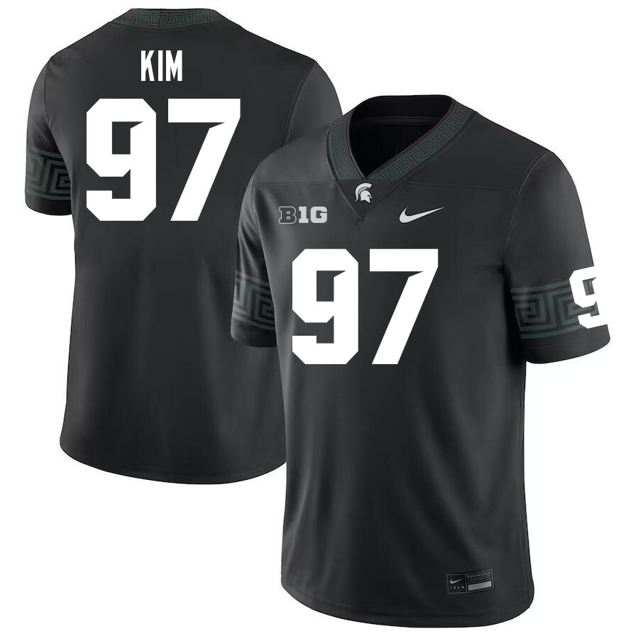 Michigan State Spartans #97 Jonathan Kim College Football Jerseys Stitched-Black